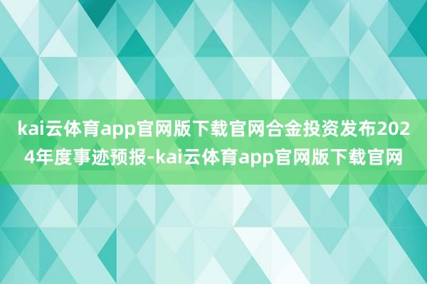 kai云体育app官网版下载官网合金投资发布2024年度事迹预报-kai云体育app官网版下载官网