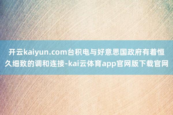 开云kaiyun.com台积电与好意思国政府有着恒久细致的调和连接-kai云体育app官网版下载官网