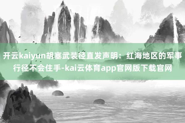 开云kaiyun胡塞武装径直发声明：红海地区的军事行径不会住手-kai云体育app官网版下载官网