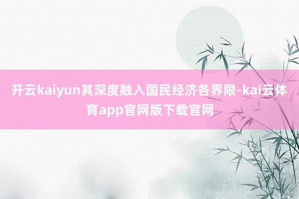 开云kaiyun其深度融入国民经济各界限-kai云体育app官网版下载官网
