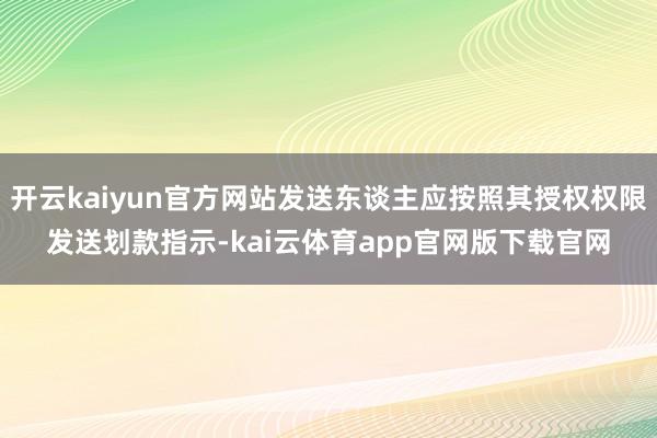 开云kaiyun官方网站发送东谈主应按照其授权权限发送划款指示-kai云体育app官网版下载官网