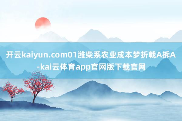 开云kaiyun.com01潍柴系农业成本梦折戟A拆A-kai云体育app官网版下载官网